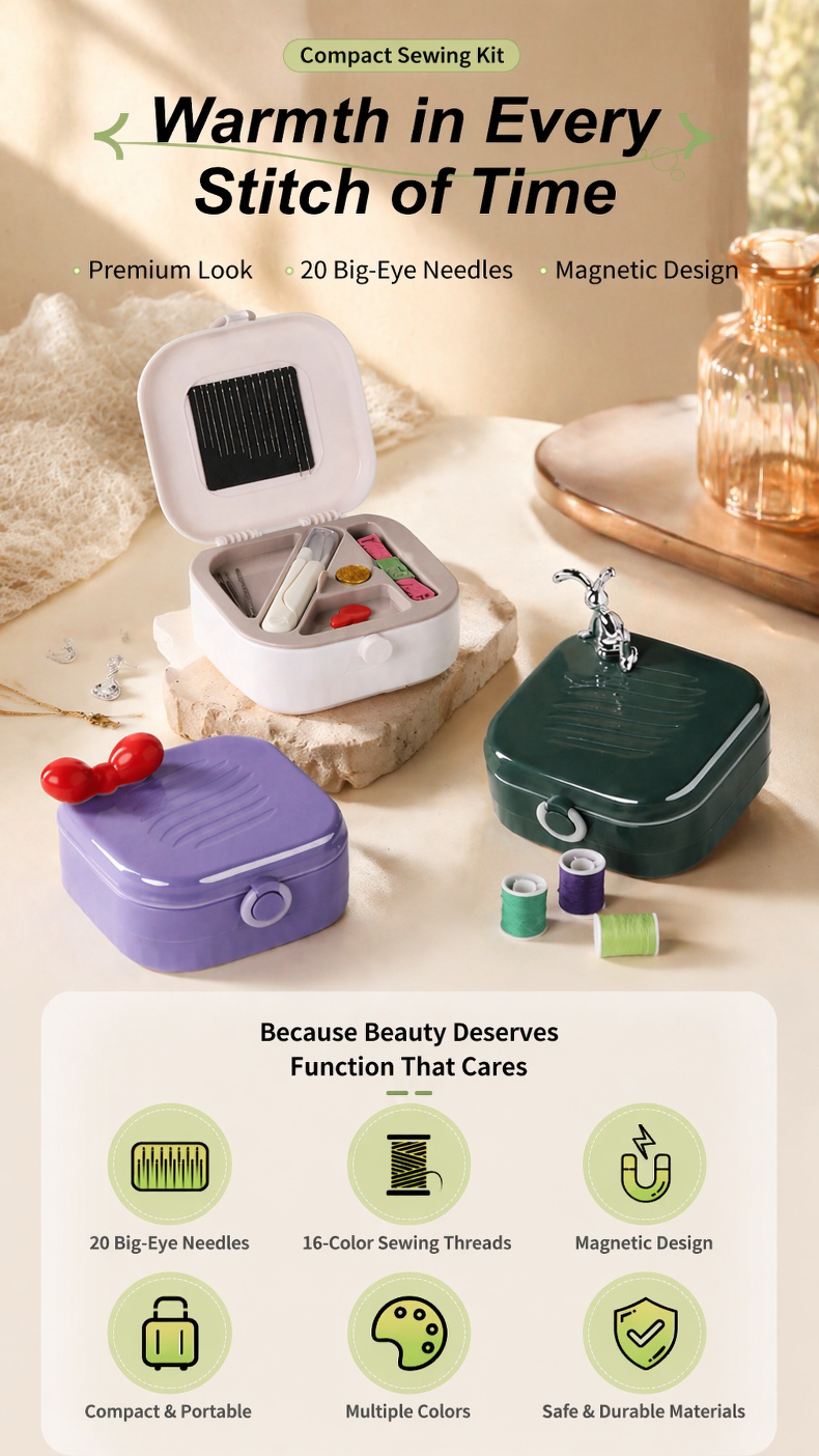 Complete 40-piece multi-functional sewing kit with high quality tools