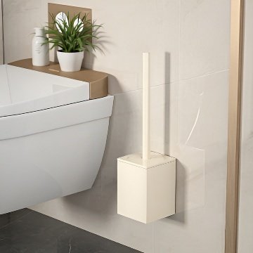 壁に取り付けられたトイレブラシ