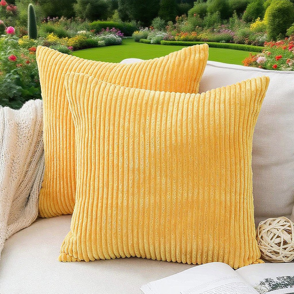 輕奢風居家純色條紋抱枕枕套