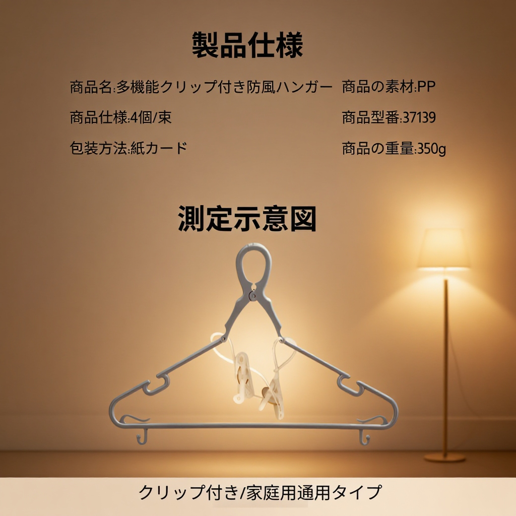 強風対策クリップハンガーの使用イメージ