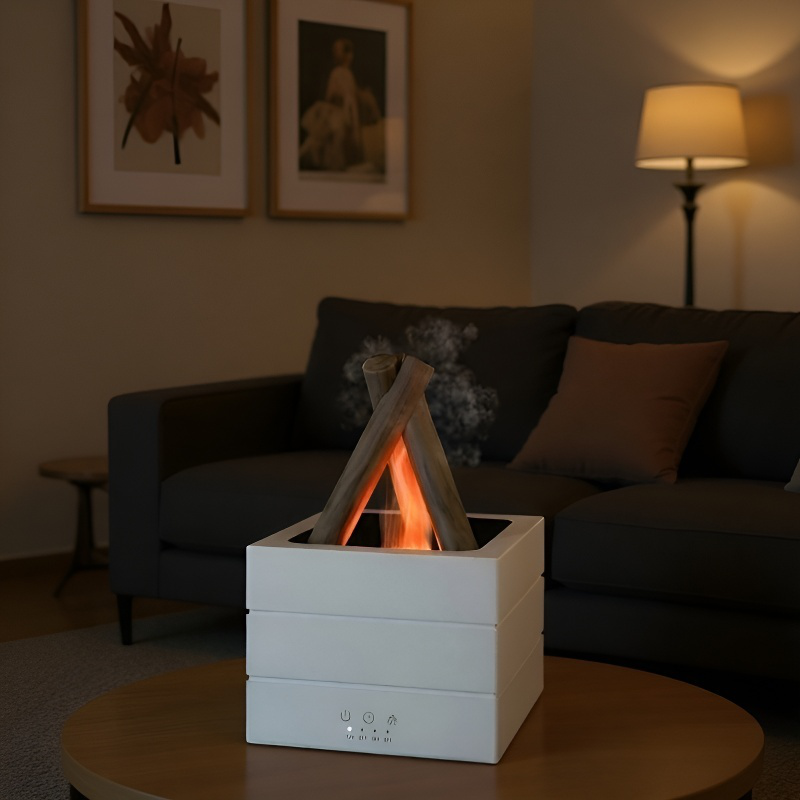 칠색 아날로그 가습기 무드 오일 디퓨저 모닥불 가습기 호텔