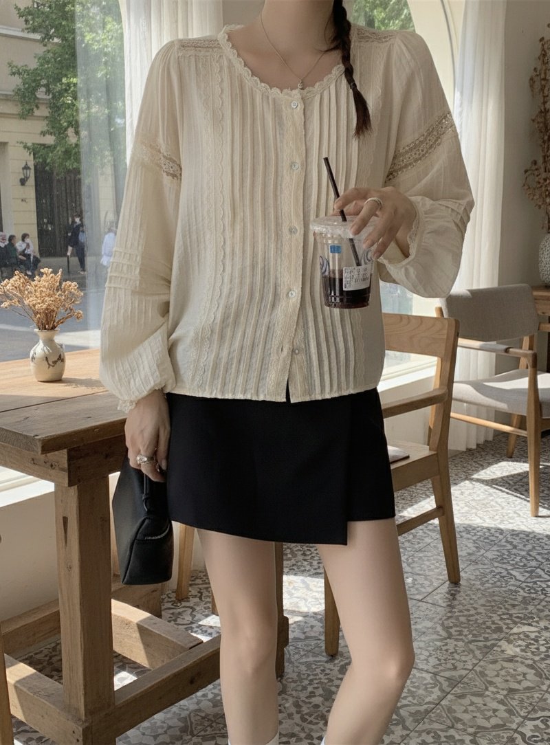 고퀄리티 라운드 부드러운 긴팔 셔츠 루즈핏 슬림핏 이너 추동 상의 여한대 봄