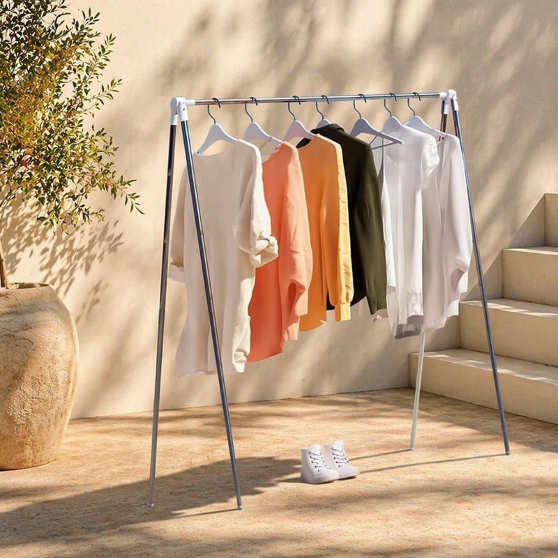 Séchoir à linge pliant en acier inoxydable sur pied