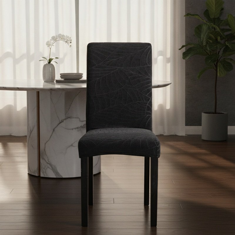 Detalle de tejido jacquard en funda de silla