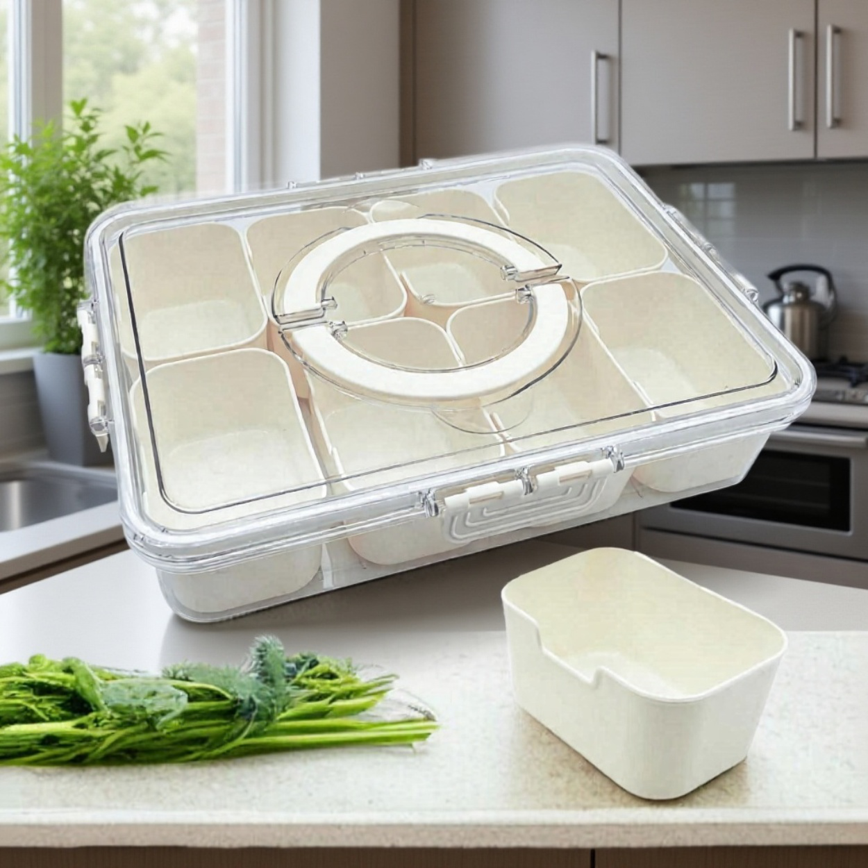 Caja organizadora de especias para cocina con tapa