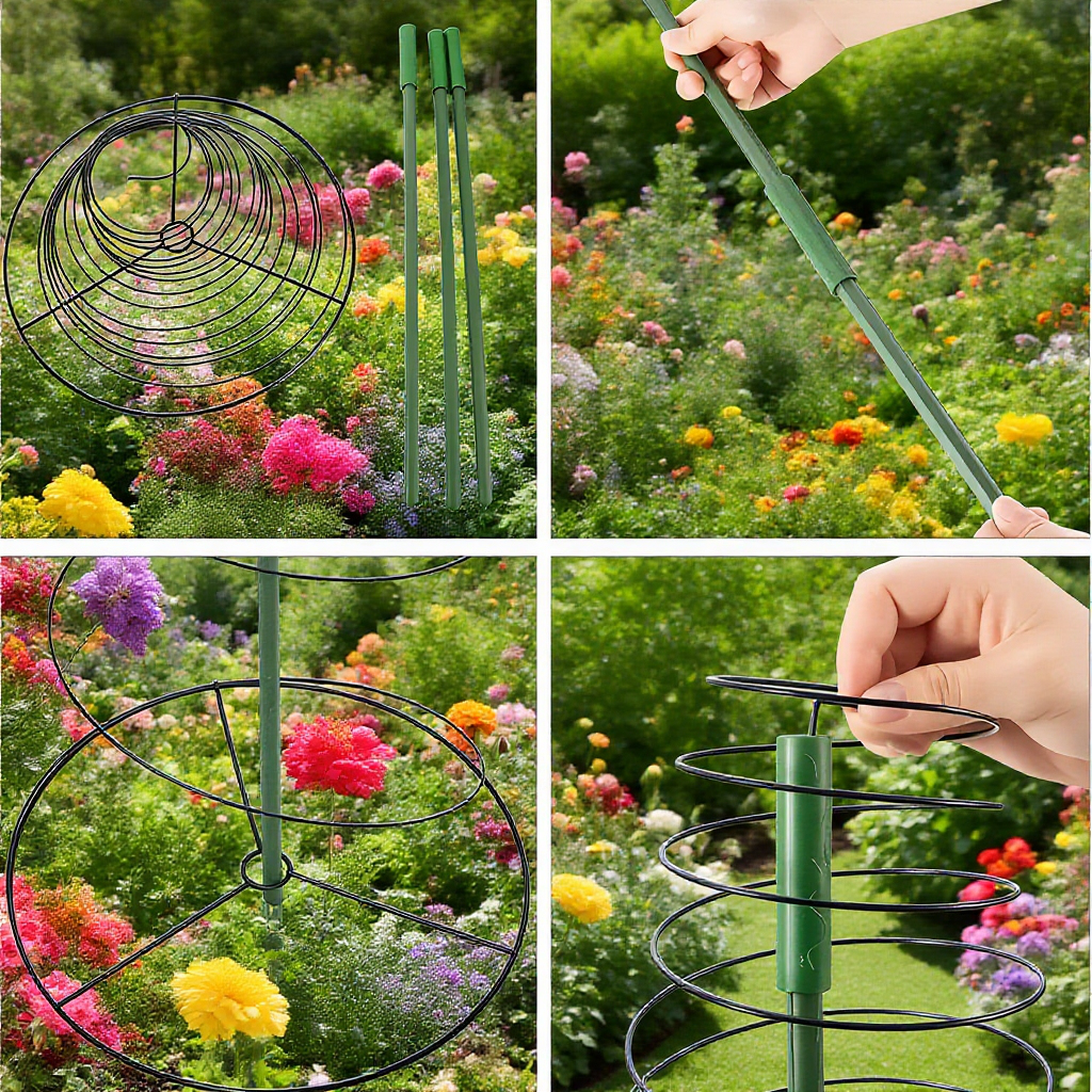 Kúszónövény tartó spirális keret kertbe