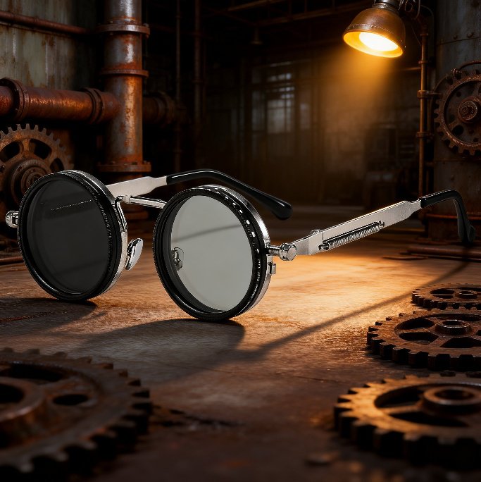 Adaptive Light Filter Round Sunglasses, Clear Vision Safety Glasses