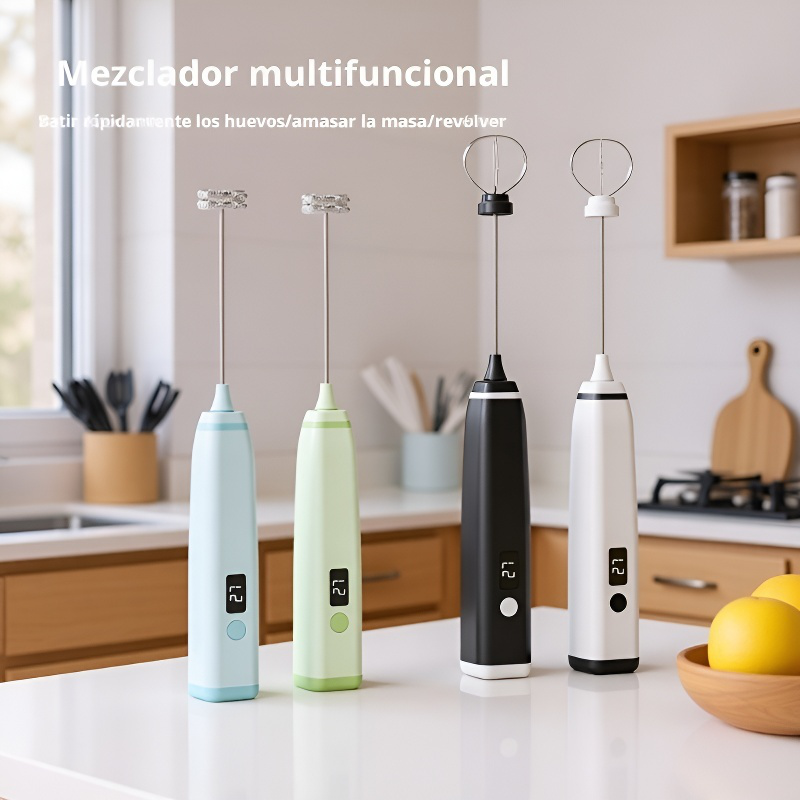 Espumador de leche eléctrico portátil para café, batidor de mano inalámbrico