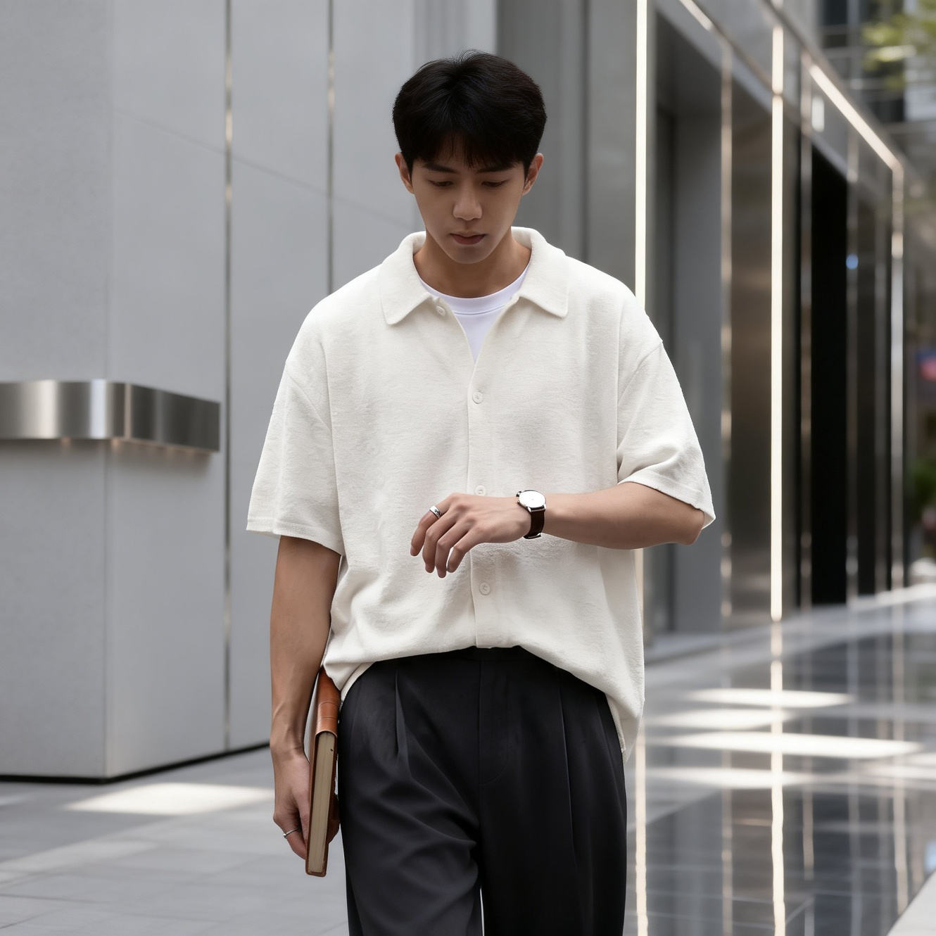 純色ニットシャツのカラーバリエーション