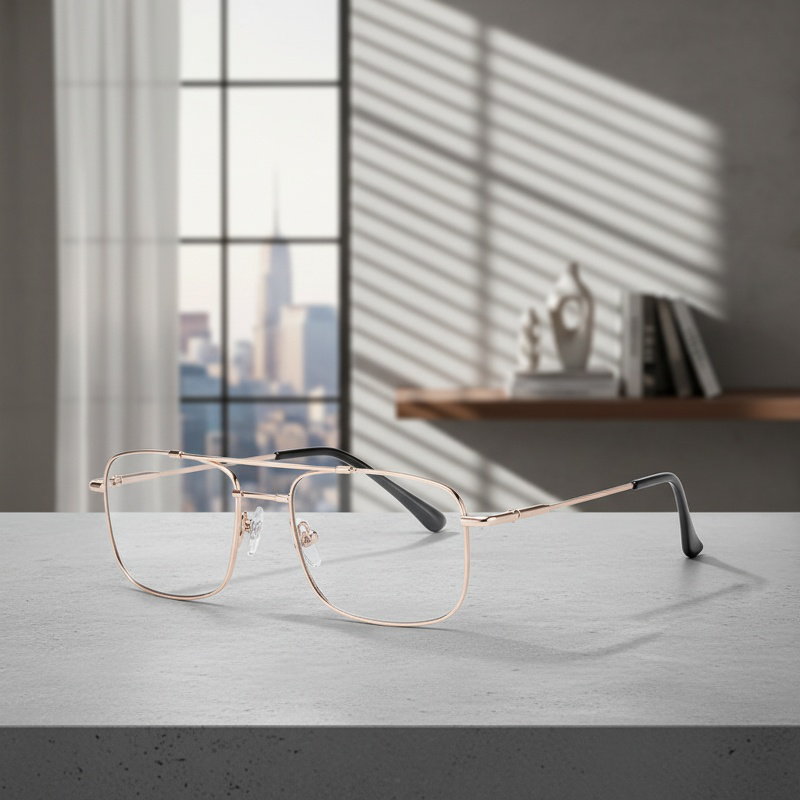 Multifocal Progressive Photochromic Blue Light Blocking Metal Reading Glasses