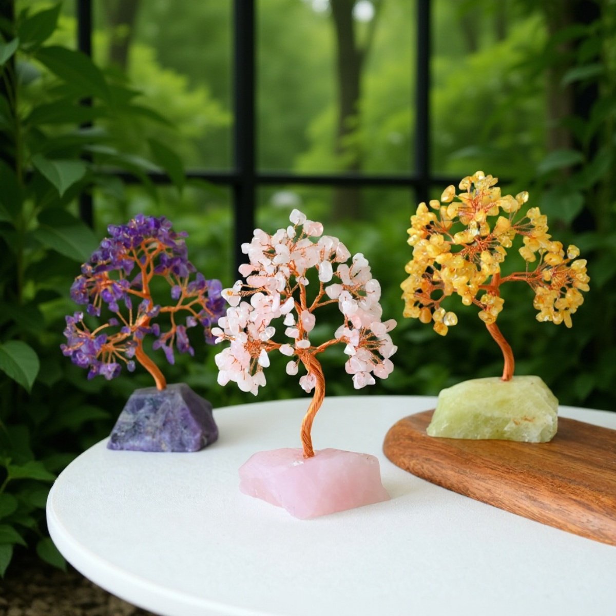 水晶の金運樹置物・招財樹クリスタルツリー