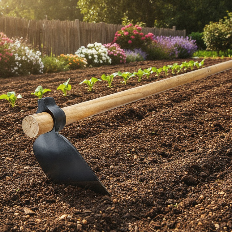 Gartenhacke mit Stahlkopf Afrika Typ H304 im Einsatz
