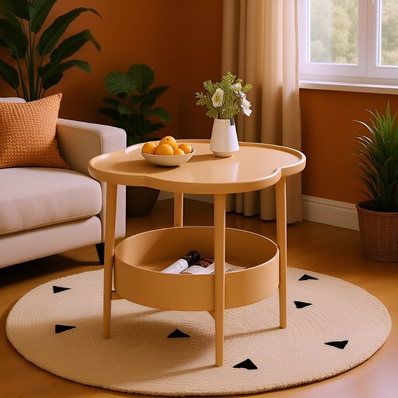 크림풍 소형 티 테이블