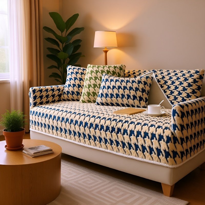 소파 패드 미끄럼 방지 램스울 도톰 보풀 겨울 치조 체크 소파 커버 커버 커버 패드