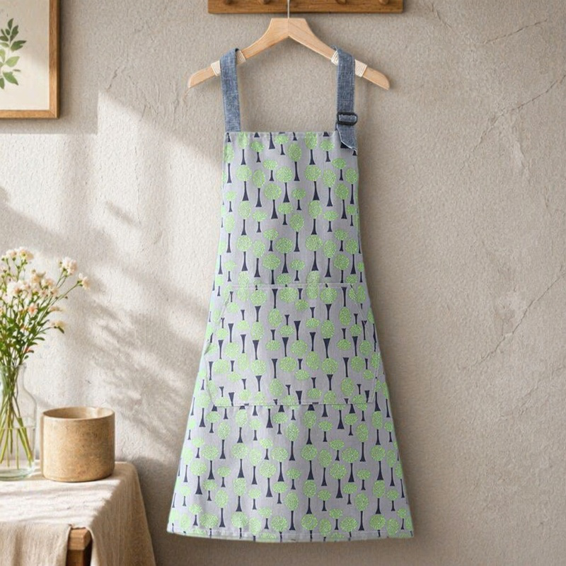 Delantal elegante de lona para cocinar en casa