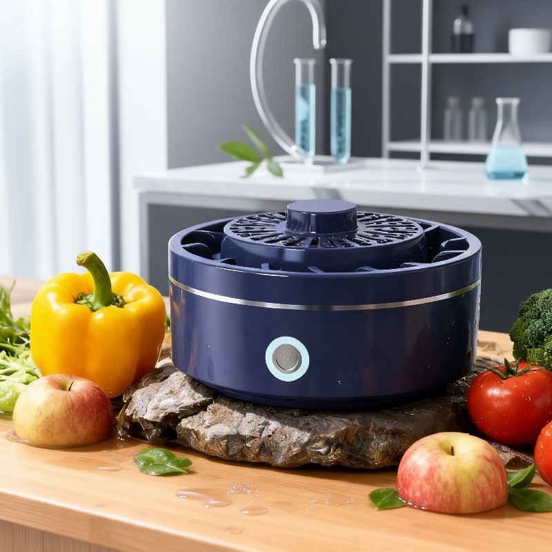 Efficient ultrasonic produce cleaner for home use