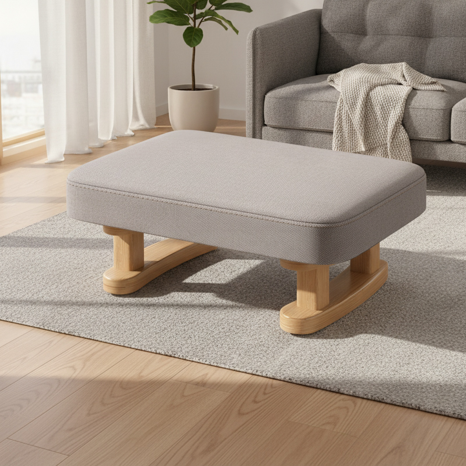 Japanese Style Soft Pack Legless Sofa Stool Low Entryway Footrest