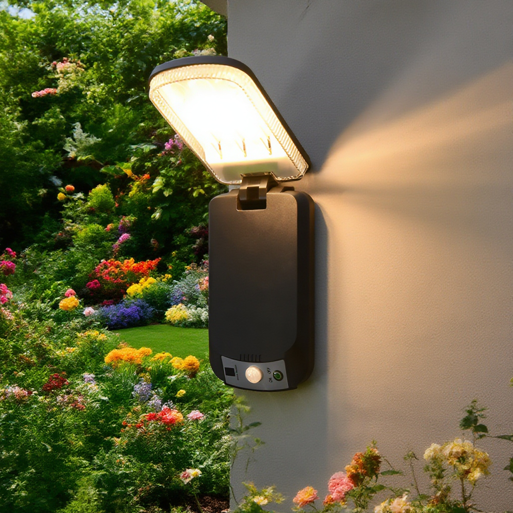 太陽光パネル付き人感センサーライト