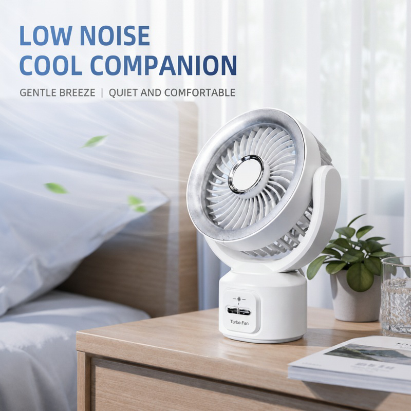 Ultra-Quiet USB Desktop Night Light Mini Fan