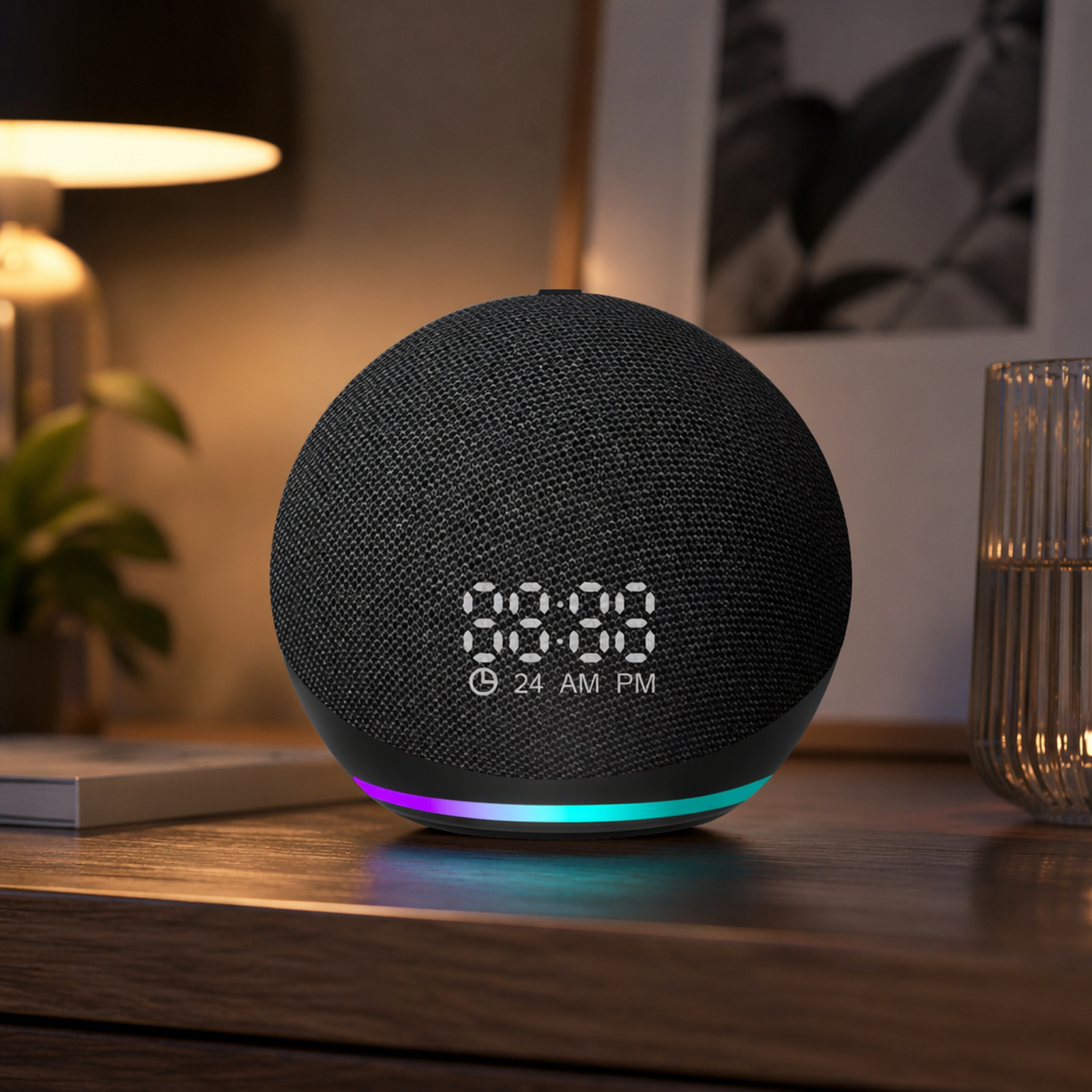 Wireless Bluetooth speaker with integrated clock display