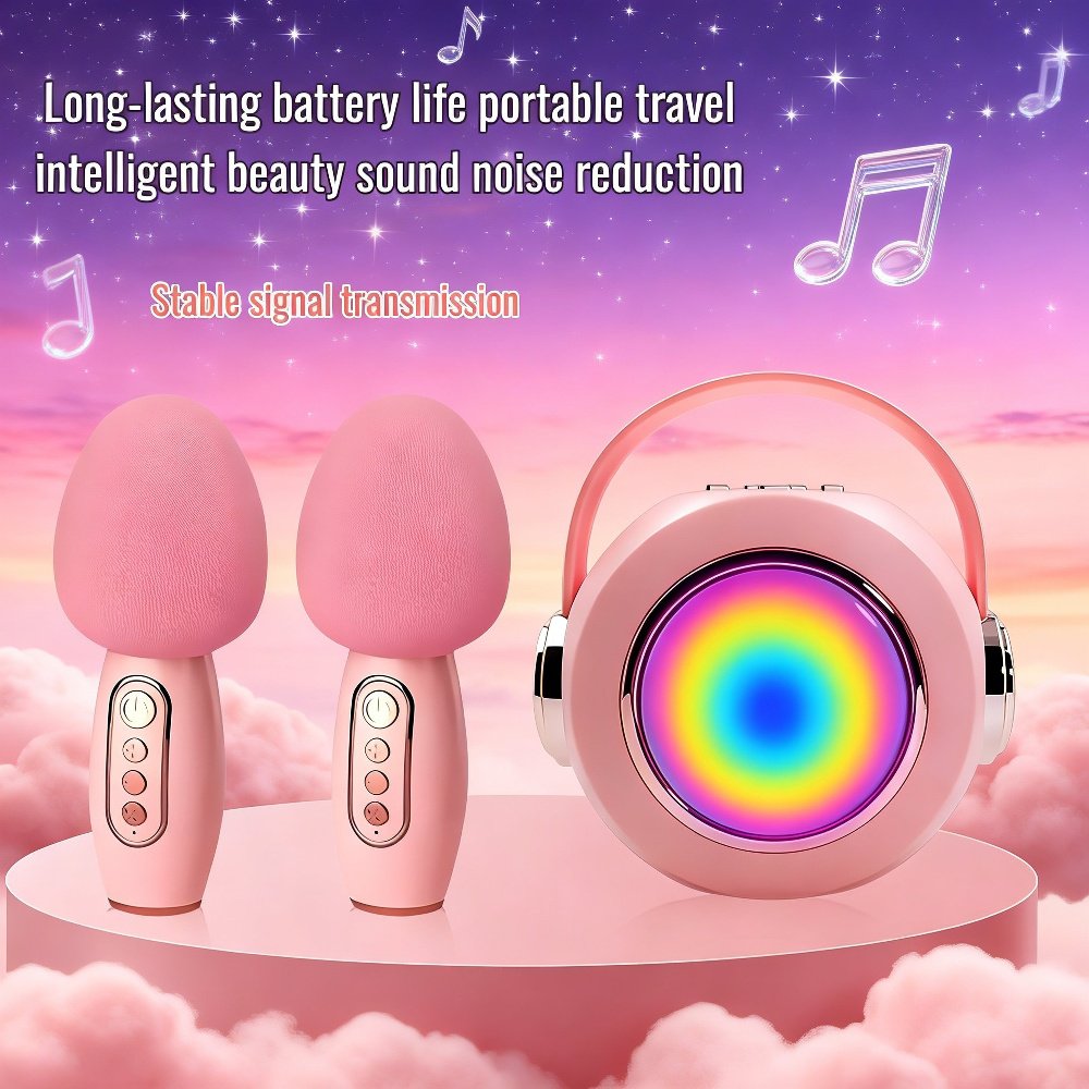 Children's Karaoke Audio Integrated Microphone, Wired Baby Singing Microphone for Home and Outdoor