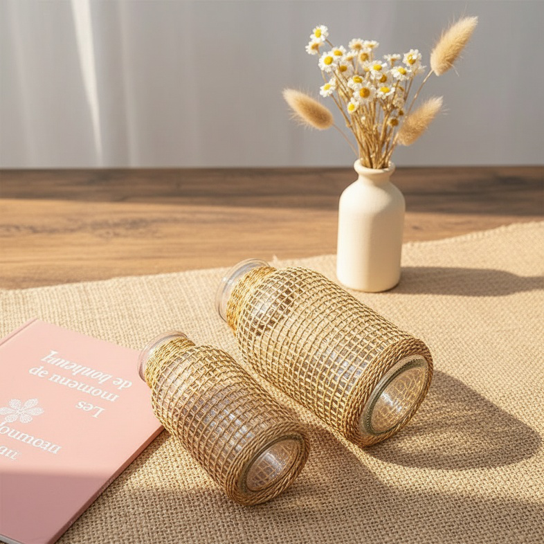Décoration intérieure avec vase en verre