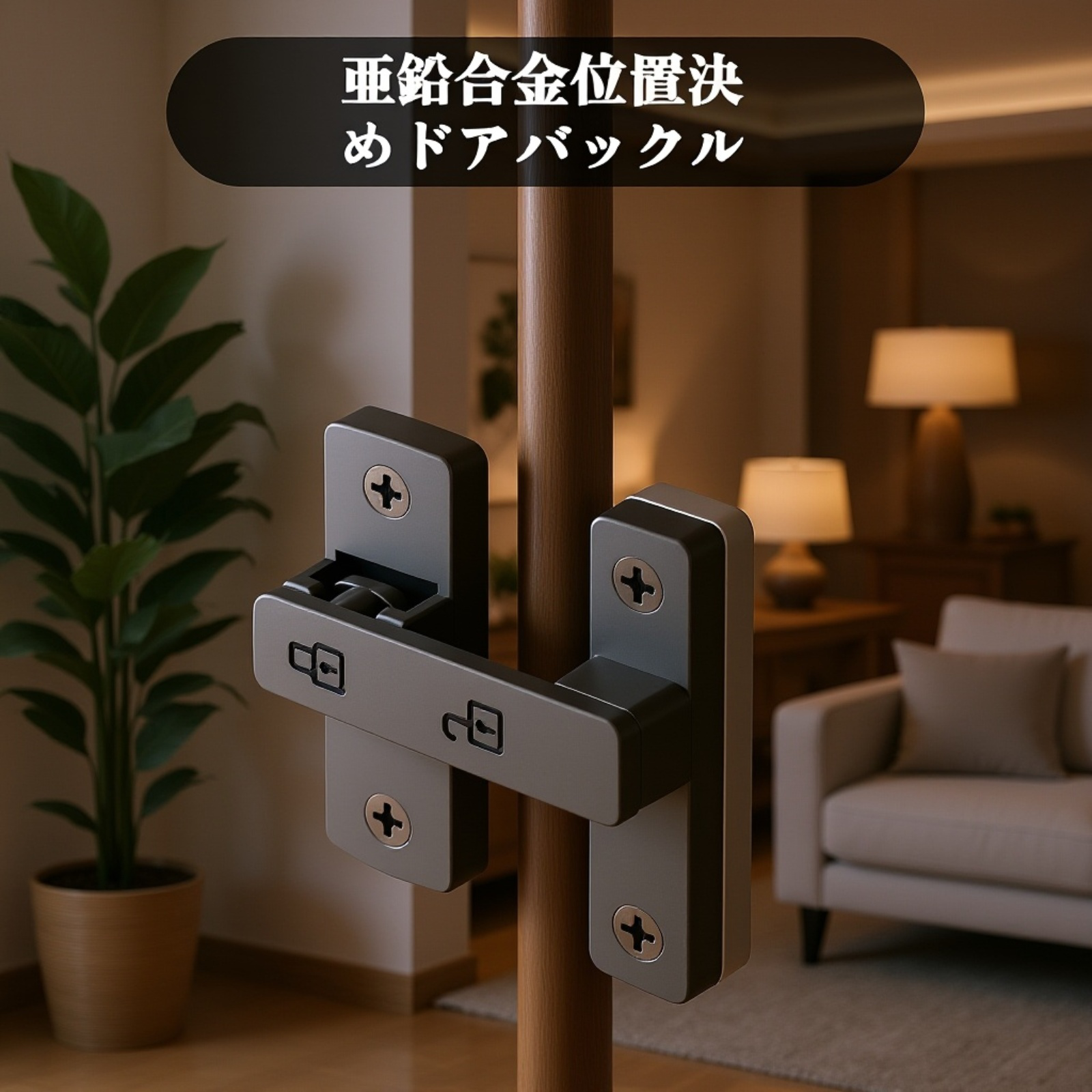 レトロタイプ室内用ドアロックの取り付け例