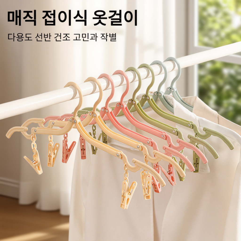 다용도 컴팩트한 휴대용 접이식 옷걸이