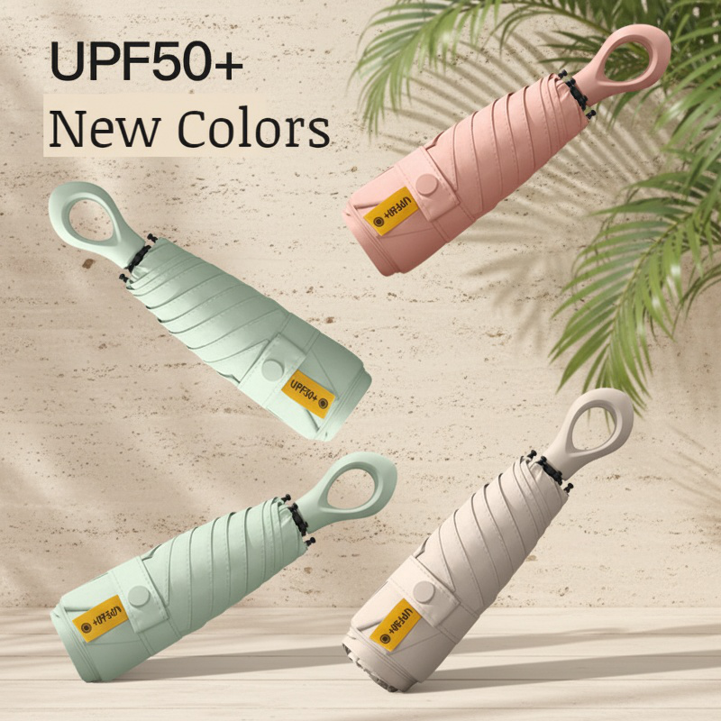 Portable Umbrella Sunscreen Vinyl Folding Mini Capsule Ultra Light Handle Finger Ring Umbrella