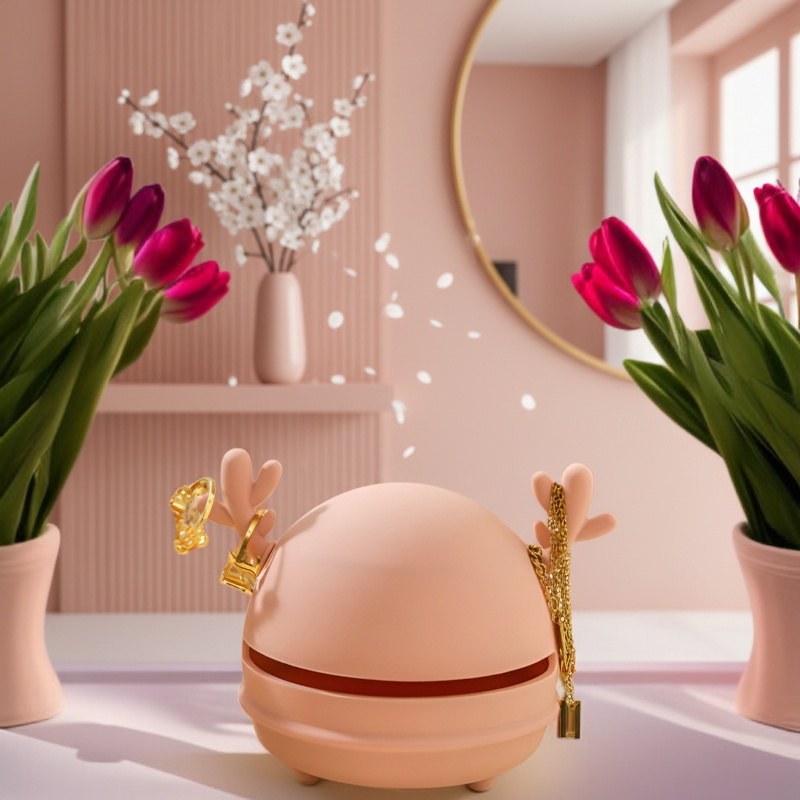 Boîte de rangement portable en silicone avec bois de cerf, grande capacité pour beauty blender
