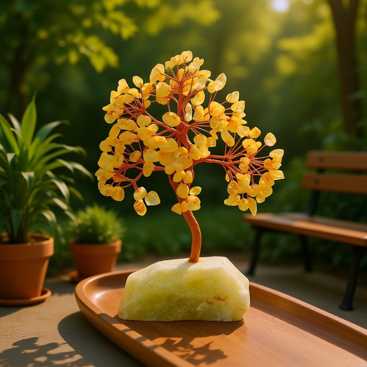 水晶の金運樹置物・招財樹クリスタルツリー