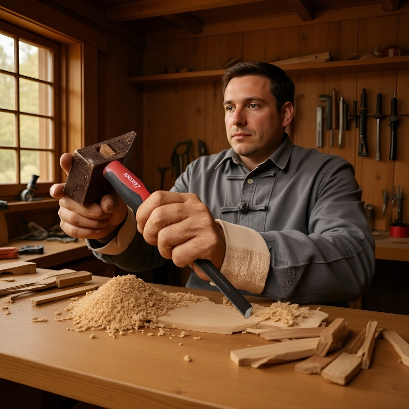 Zimmerleute Herzstück trimmen Meißel Handarbeit Schlagzeug Steckplatz Werkzeug