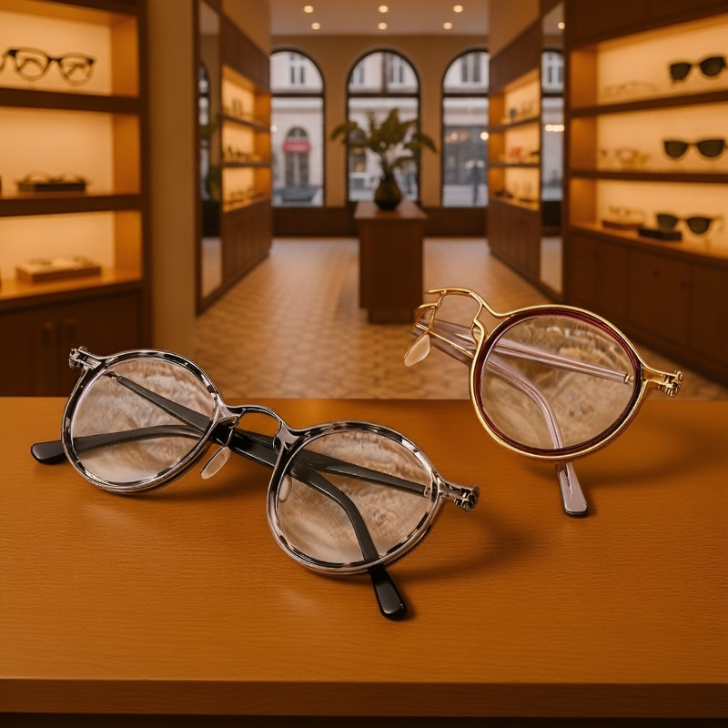 Fashion Retro Round Frame Anti-Blue Light Glasses