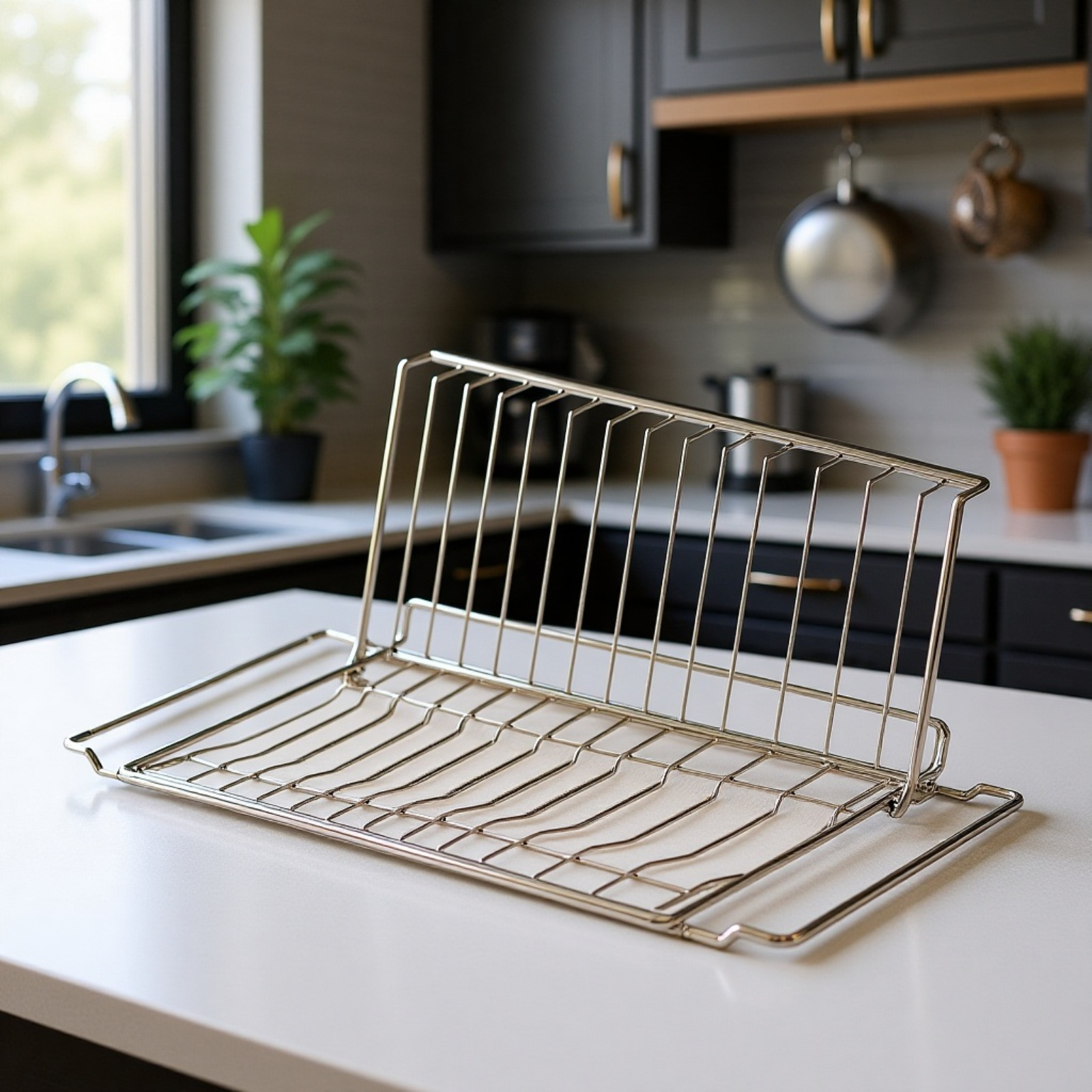 Égouttoir de cuisine extensible en acier inoxydable, compatible lave-vaisselle