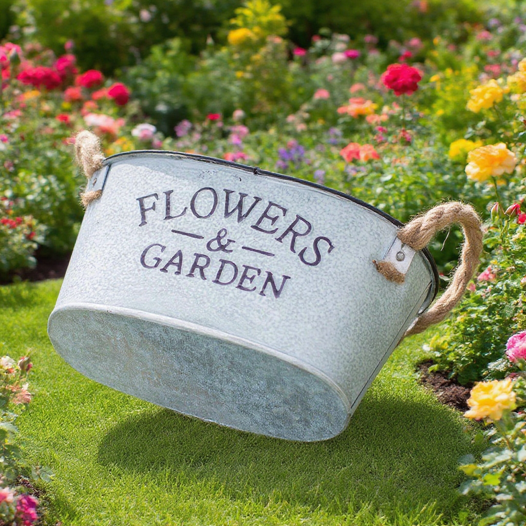  Maceta pequeña de metal simple para jardín