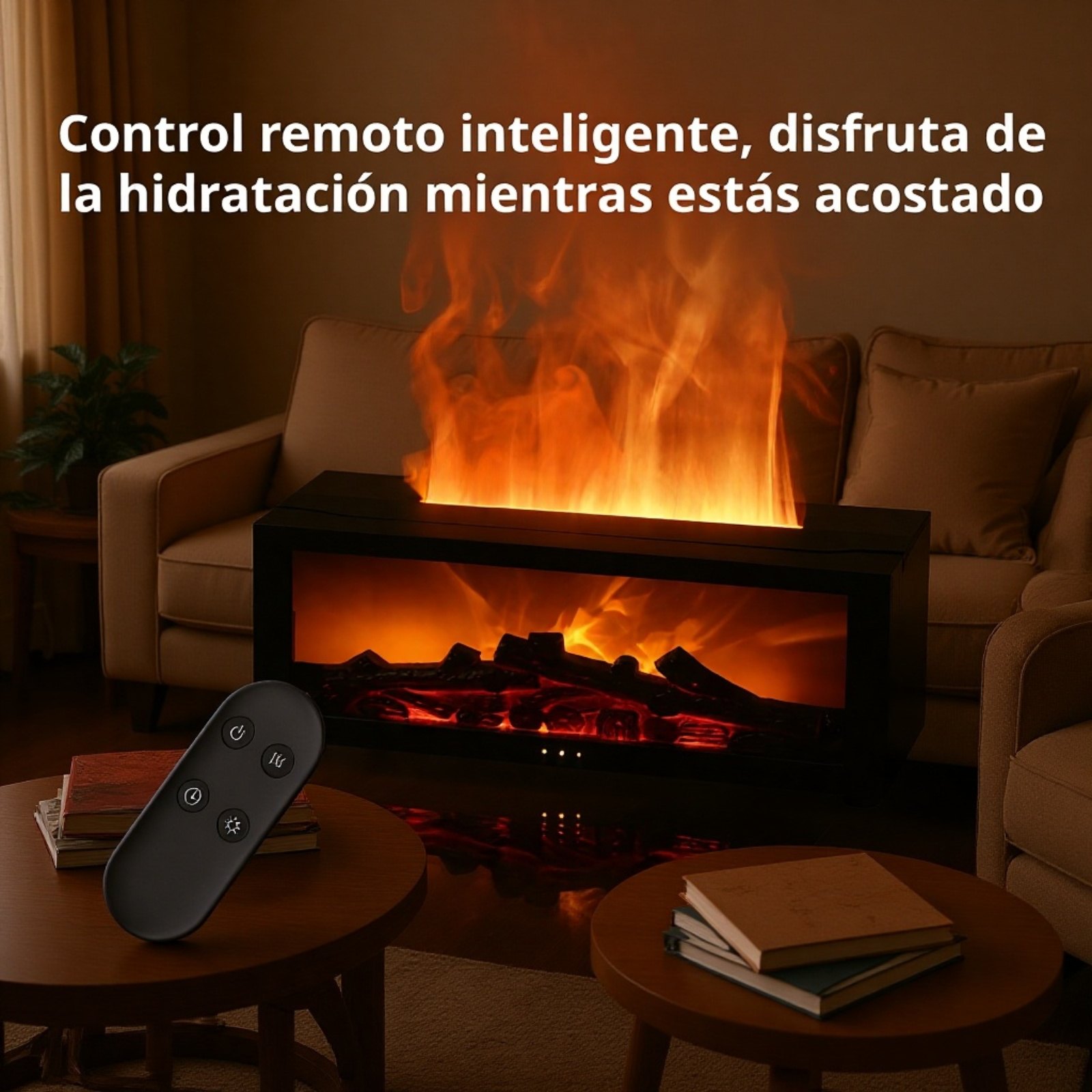 Humidificador creativo con aromaterapia de llama de chimenea de simulación genial de escritorio JMY