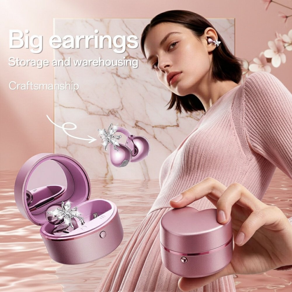 Butterfly Mirror Wireless Bluetooth Clip-on Earphone Earrings