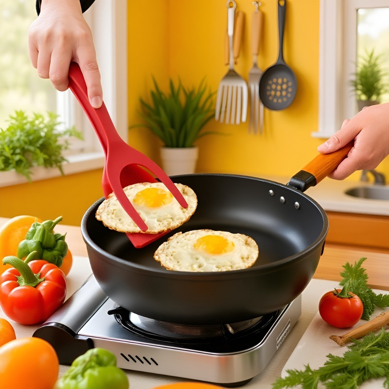 Nylon Steak-Clip gebratener Fisch Omelette-Clip 2-in-1 Lebensmittel-Clip Spatel Toastdose Clip Spate