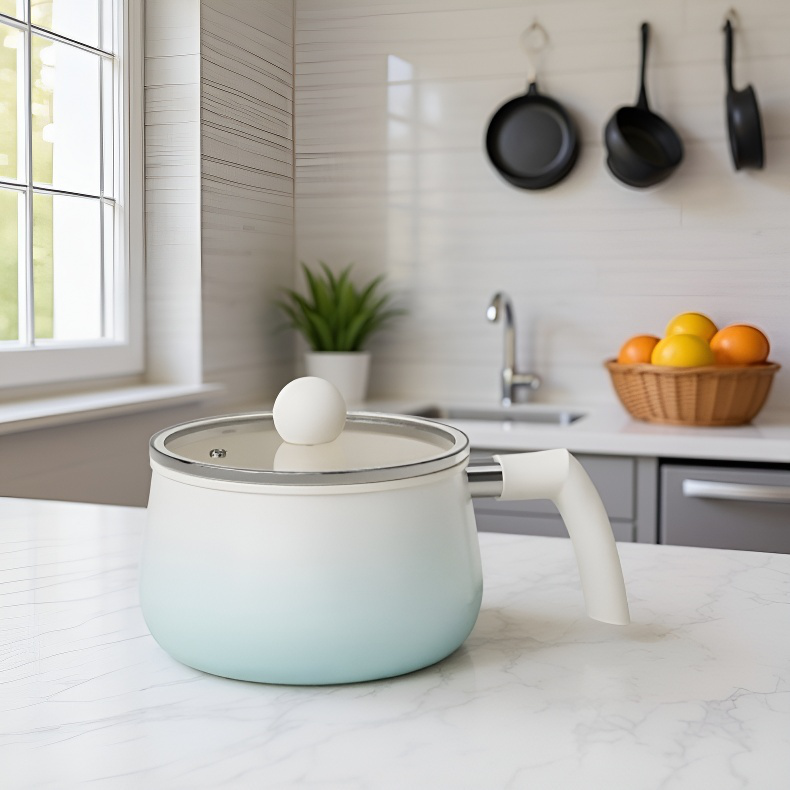 비주얼 작은젖냄비 전용 세라믹 그라데이션 냄비 아기 이유식 냄비 코팅 작은젖냄비