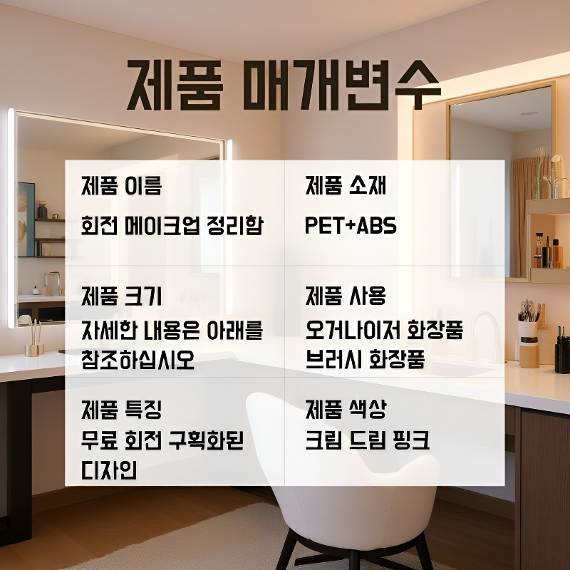 회전형 화장품 수납통, 데스크탑 화장대 정리함