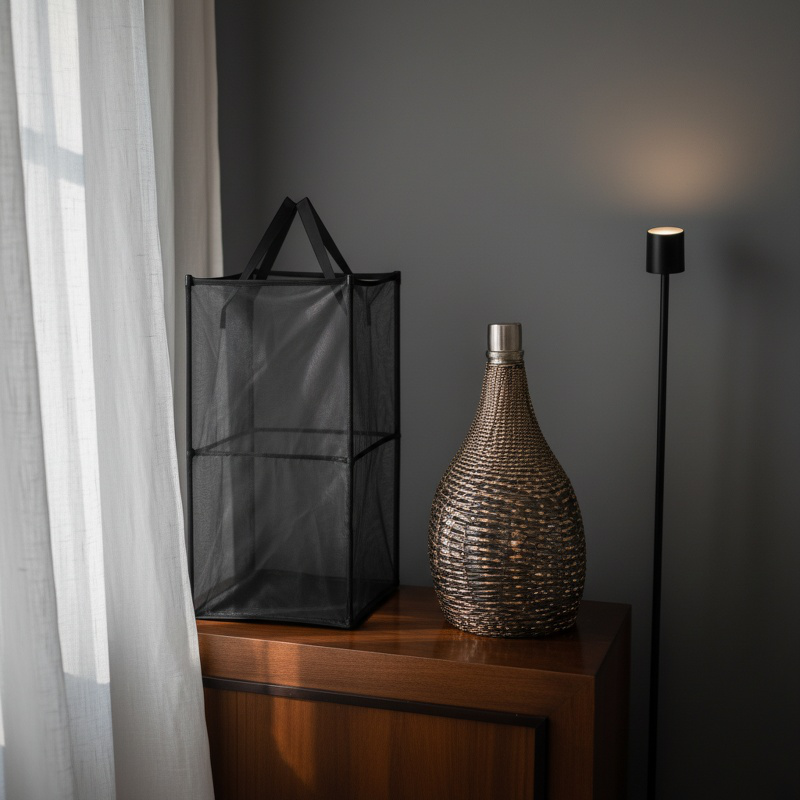 Collapsible laundry hamper for compact storage