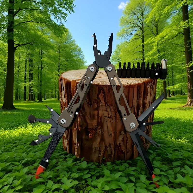 Portable stainless steel tool folded for easy storage