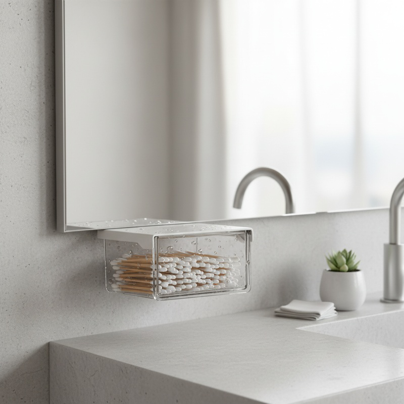 Under-Desk 33° Slanted Transparent Waterproof Drawer Organizer