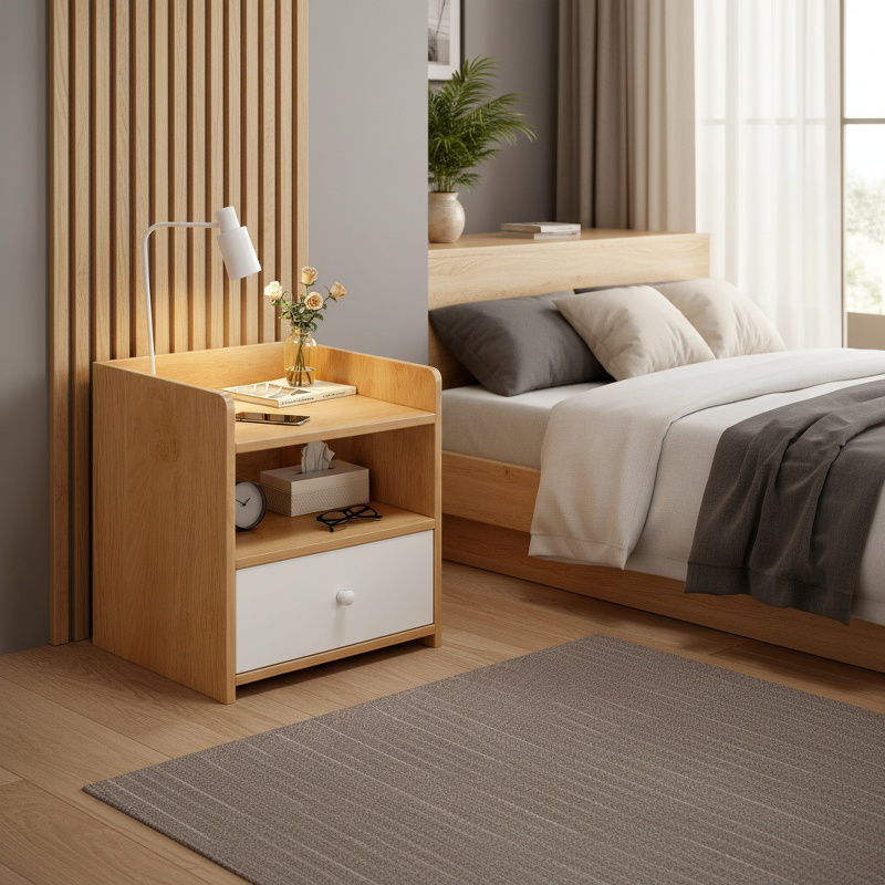 Table de chevet de rangement simple, petite étagère de chevet, armoire de rangement de chevet