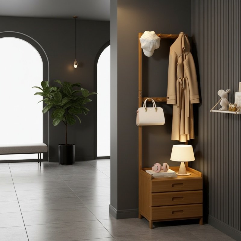 Portemanteau polyvalent avec étagère de rangement moderne