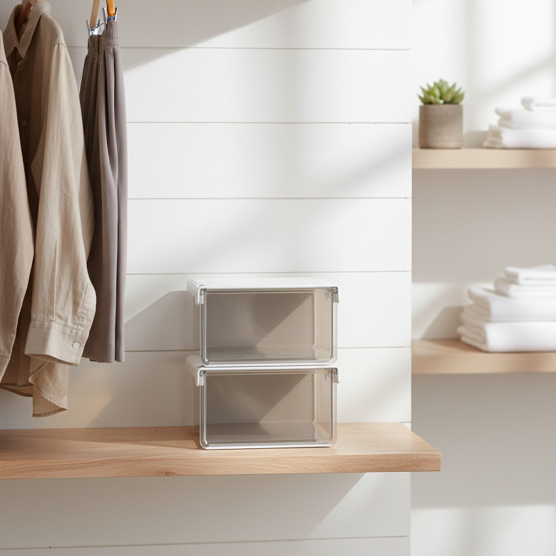 Under-Desk 33° Slanted Transparent Waterproof Drawer Organizer