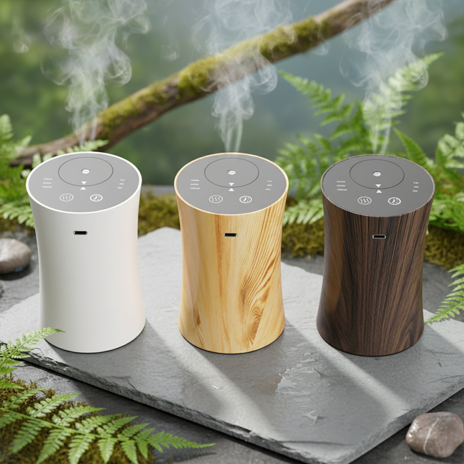 Intelligenter Aroma Diffusor, Holzdesign, wasserloser ätherischer Öl Diffusor