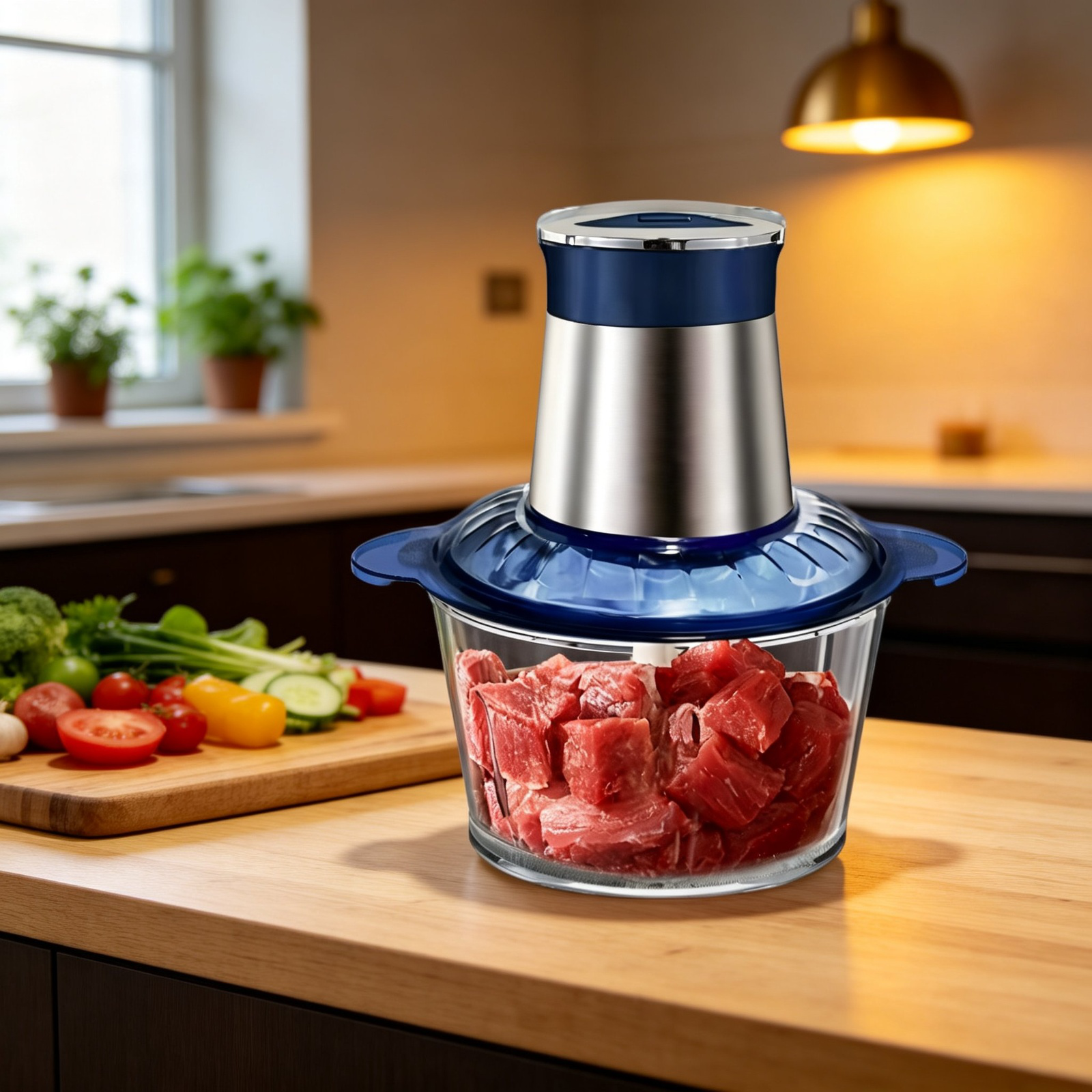 Small Electric Vegetable Meat Grinder Food Processor for Kitchen
