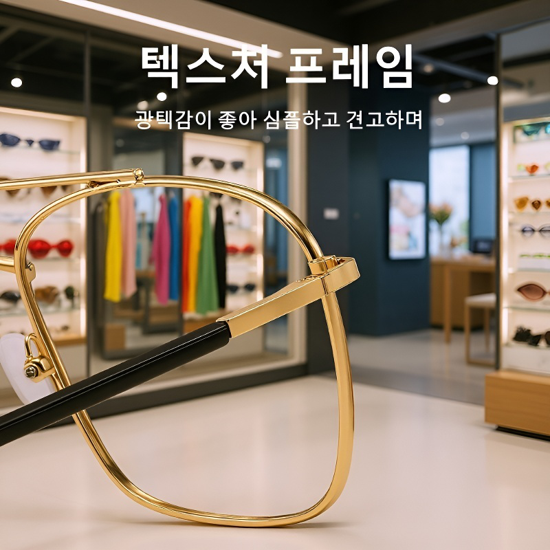 더블 브릿지 디자인의 세련된 사각 안경