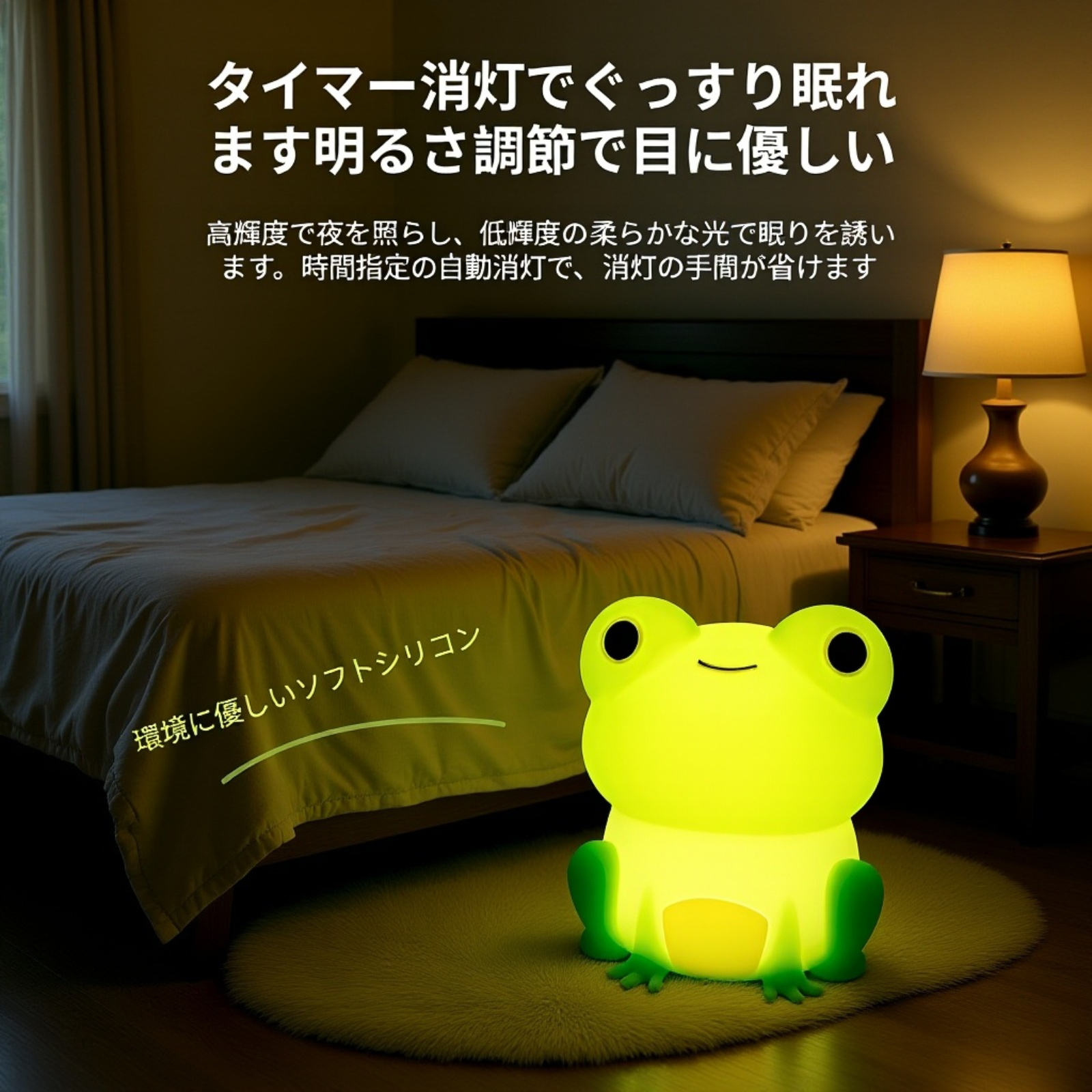 囲みライトシリコン夜間ランプ卓上飾り